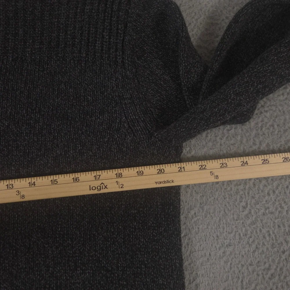Banana Republic Sweater Mens Large Charcoal Full Zip Wool Blend Shawl Collar